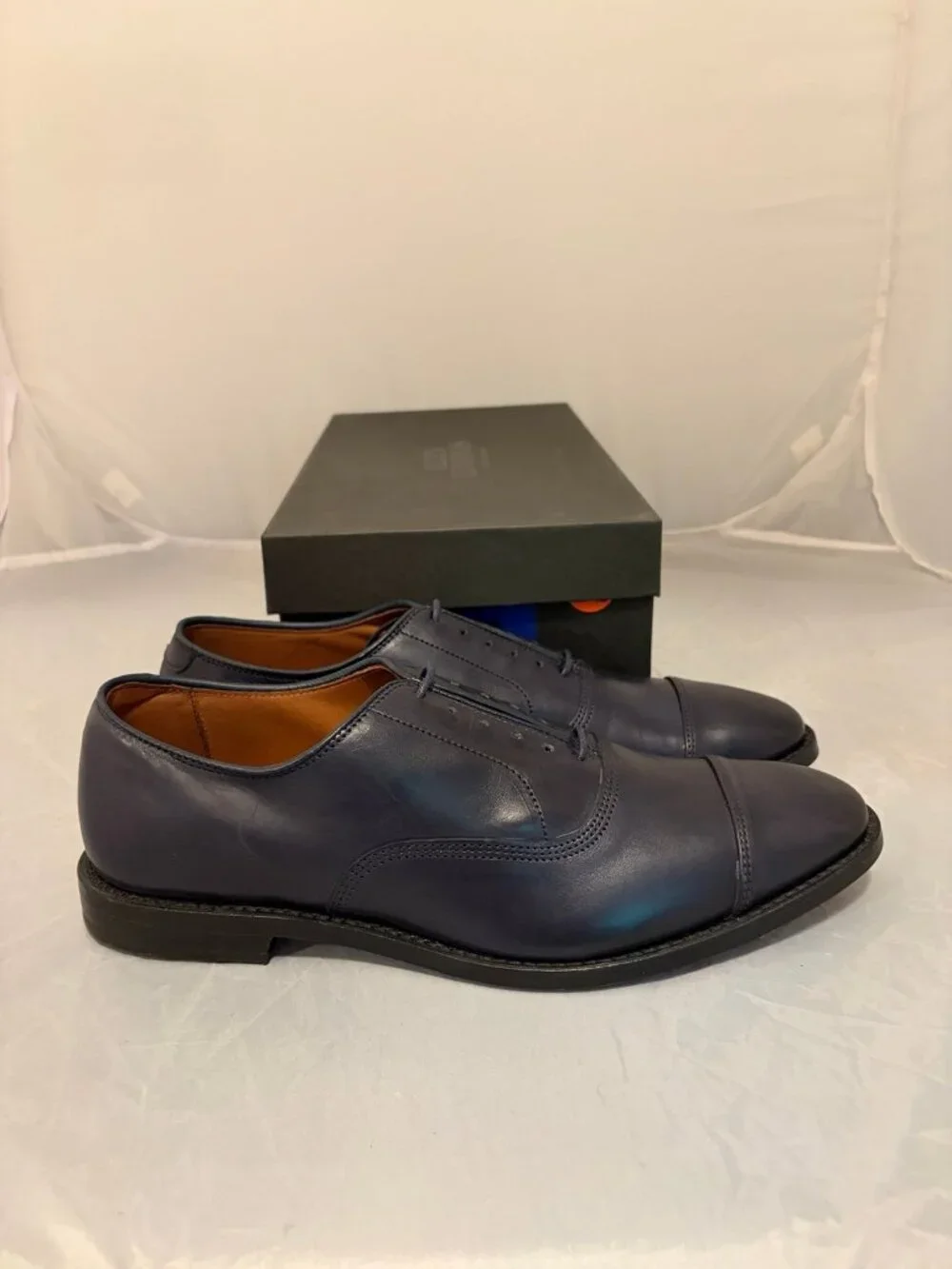 Allen Edmonds Park Avenue LE Navy Leather Mens dress shoes size 9.5 6706S F2